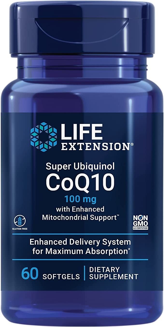 Life Extension Super Ubichinol CoQ10 100 mg su sustiprinta mitochondrijų parama 60 kapsulių