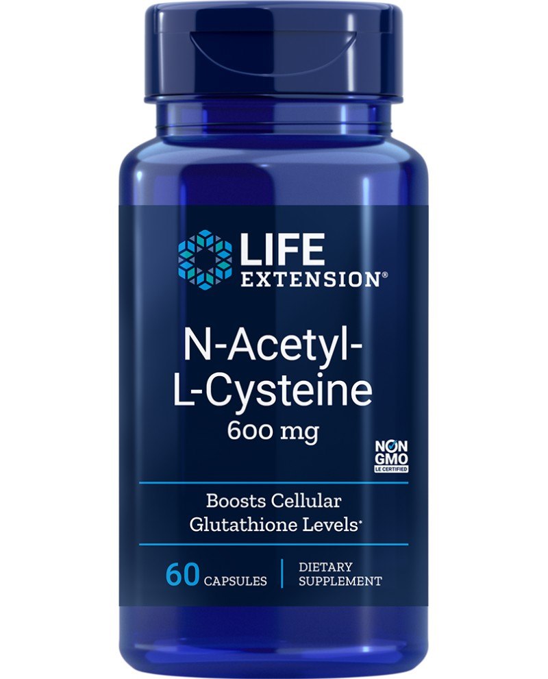 Life Extension NAC - N-acetil-L-cisteinas 60 kapsulių