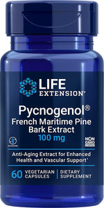 Life Extension Pycnogenol prancūziškos pajūrinės pušies žievės ekstraktas 100 mg 60 kapsulių