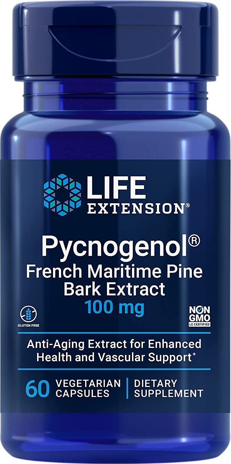 Life Extension Pycnogenol prancūziškos pajūrinės pušies žievės ekstraktas 100 mg 60 kapsulių