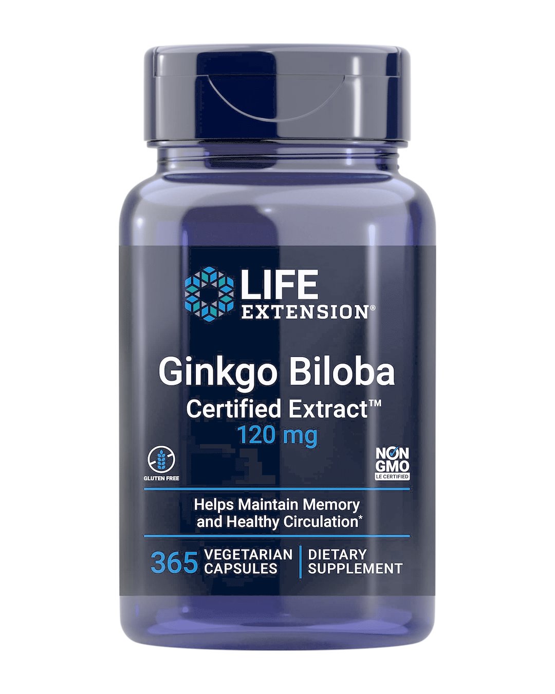 Life Extension Sertifikuotas ginkmedžio ekstraktas 120 mg 365 kaps.