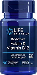 Life Extension Bioaktyvus folatas ir vitaminas B12 90 kapsulių