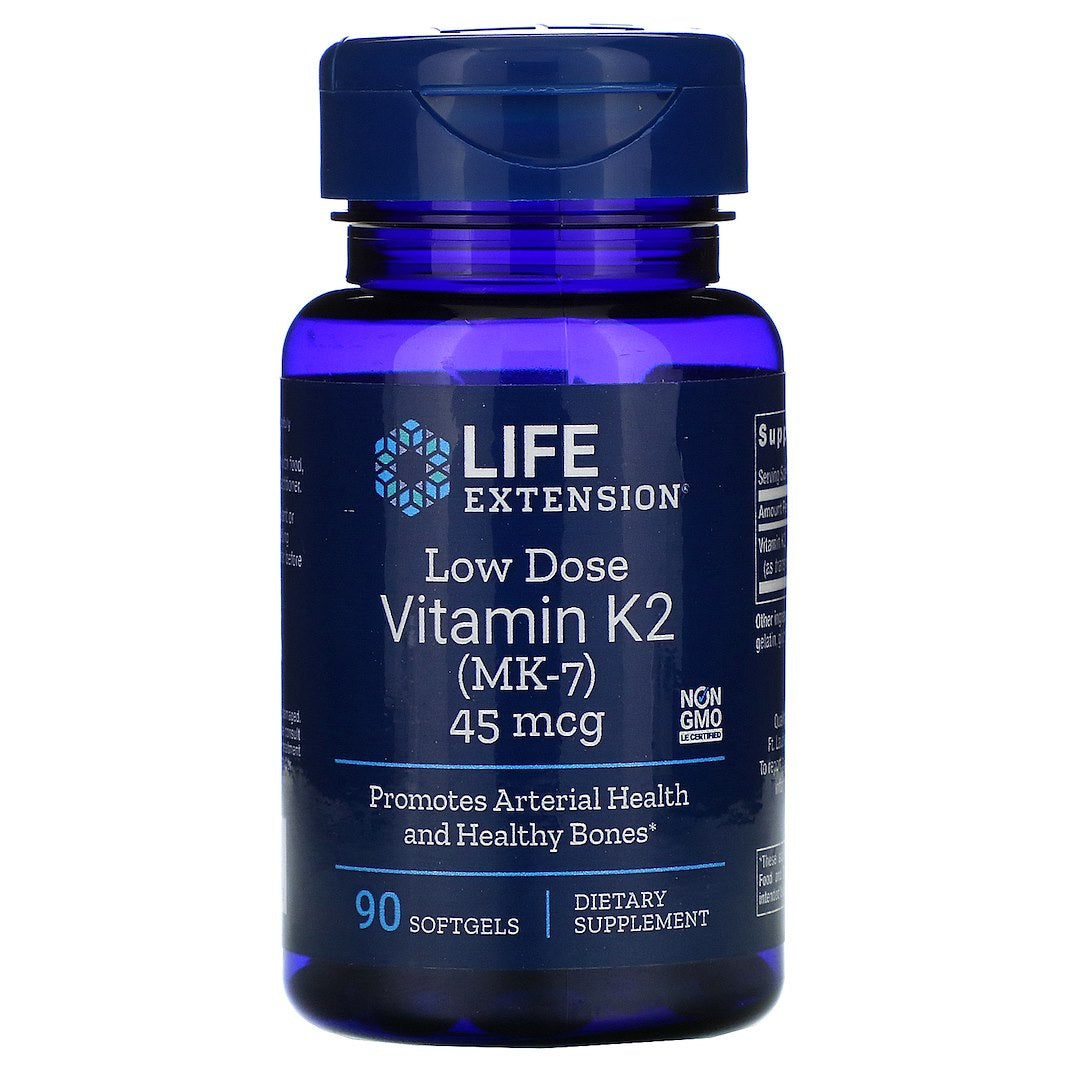 Life Extension Mažos dozės vitaminas K2 MK7 90 kapsulių