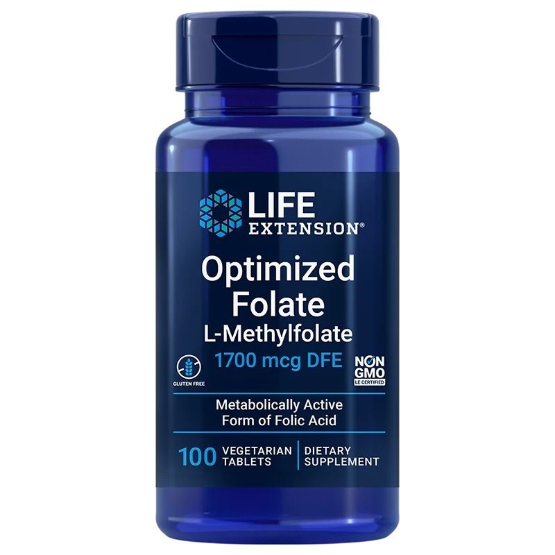 Life Extension Folio rūgštis - optimizuotas folatas 100 tablečių