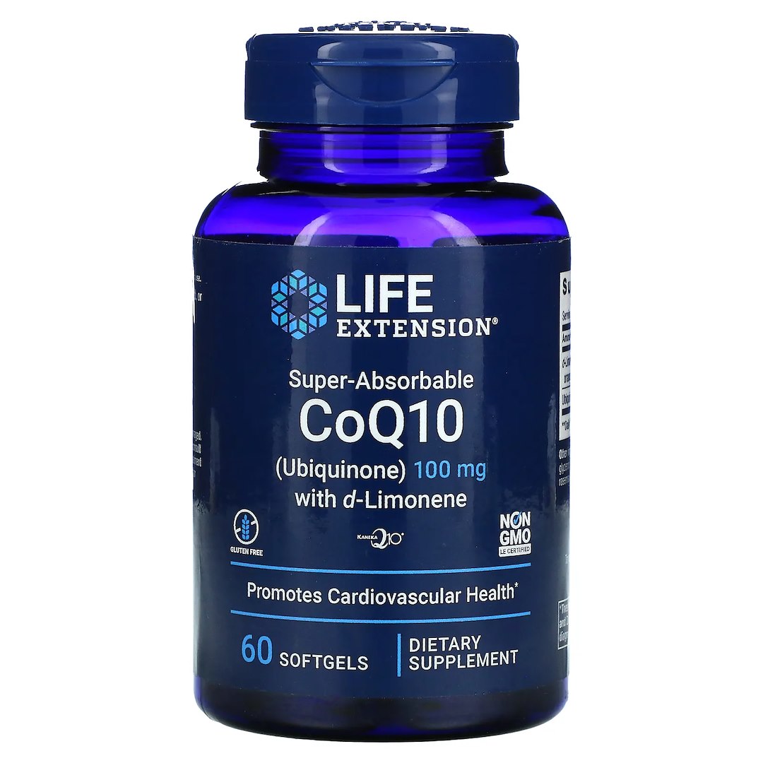 Life Extension Kofermentas Q10 Ubichinonas 100 mg + D-Limonenas 100 mg 60 kapsulių