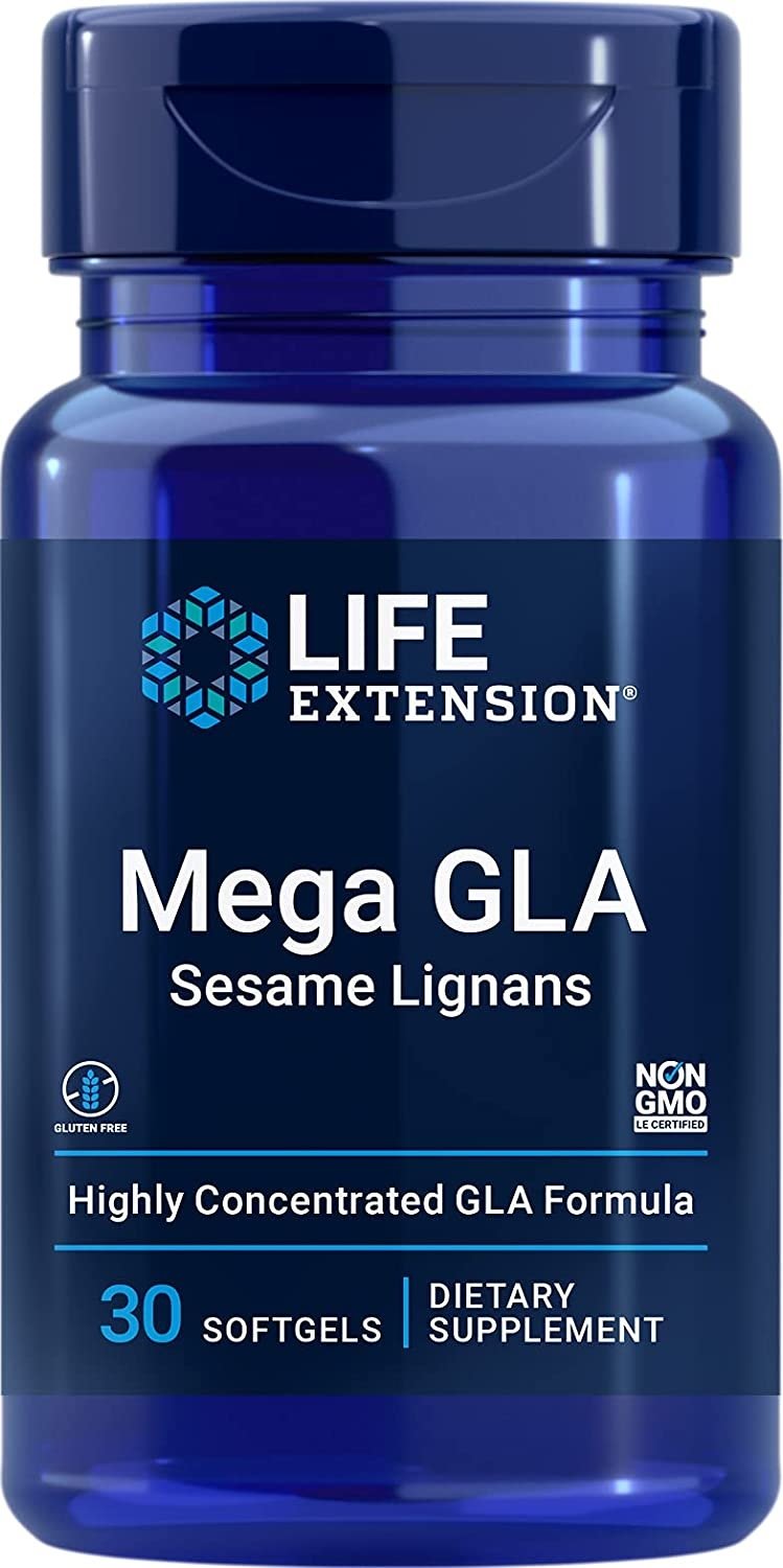 Life Extension Mega GLA su sezamo lignanais 30 kapsulių