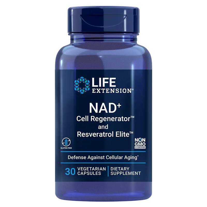 Life Extension NAD+ ląstelių regeneratorius ir resveratrolio elitas 30 kapsulių