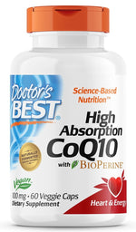 DOCTOR'S BEST kofermentas Q10 100 mg ir piperinas BioPerine – veganiškas 60 kapsulių