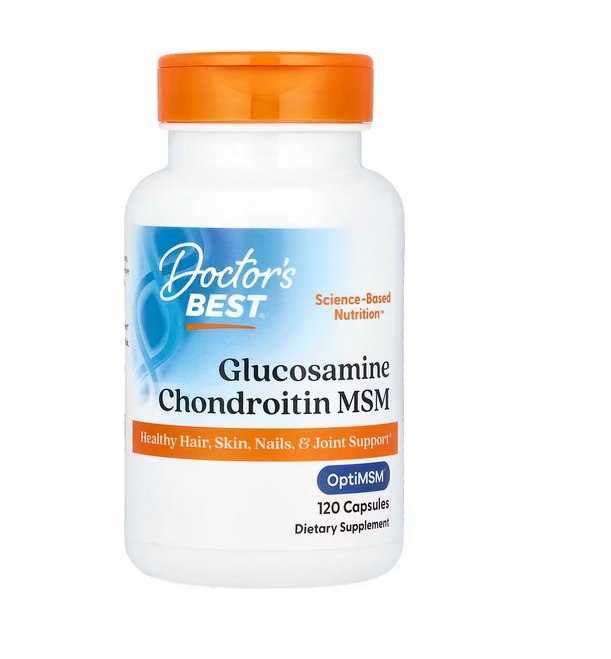 DOCTOR'S BEST gliukozaminas + chondroitinas + MSM 120 kapsulių