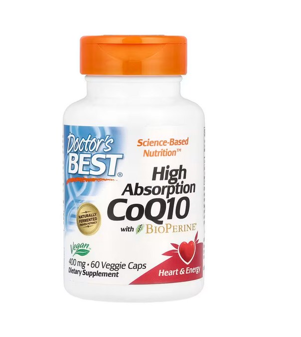 DOCTOR'S BEST kofermentas Q10 400 mg ir piperinas BioPerine – veganiškas 60 kapsulių