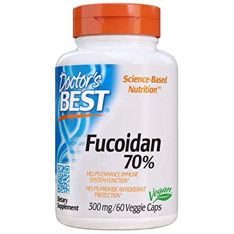 DOCTOR'S BEST fukoidanas 70 % – fukoidano ekstraktas 300 mg 60 kapsulių