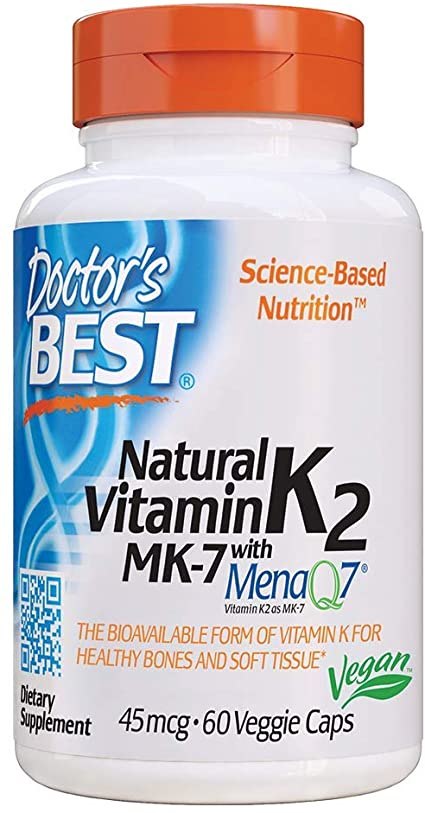 DOCTOR'S BEST vitaminas K2 MK7 45 mcg 60 kapsulių