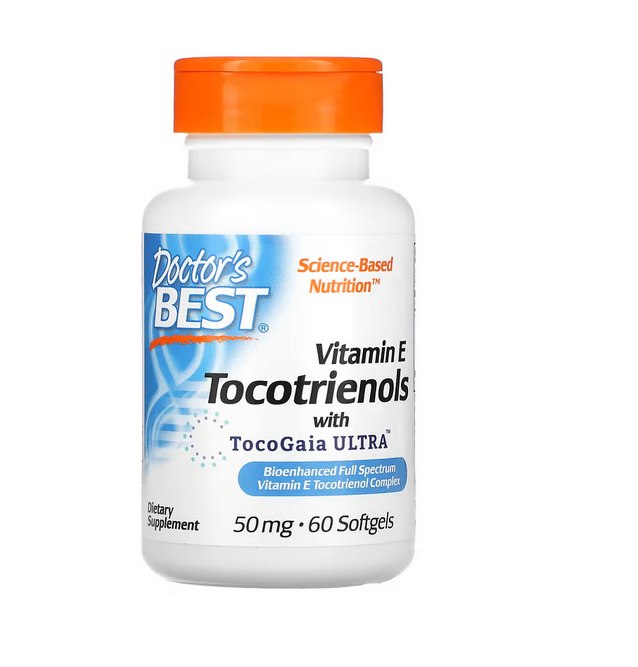 DOCTOR'S BEST tokotrienoliai EVNol SupraBio - vitaminas E 60 kapsulių