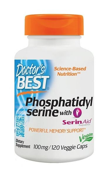 DOCTOR'S BEST fosfatidilserinas - fosfatidilserinas 100 mg 120 kapsulių