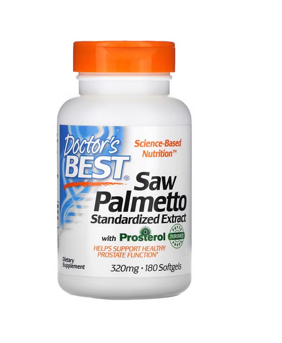 DOCTOR'S BEST Saw Palmetto uogos - Saw Palmetto - standartizuotas ekstraktas 180 kapsulių