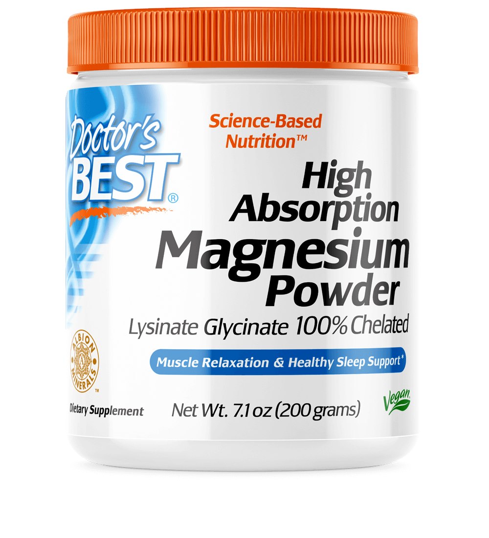 DOCTOR'S BEST didelės absorbcijos magnio milteliai - magnis 200 g