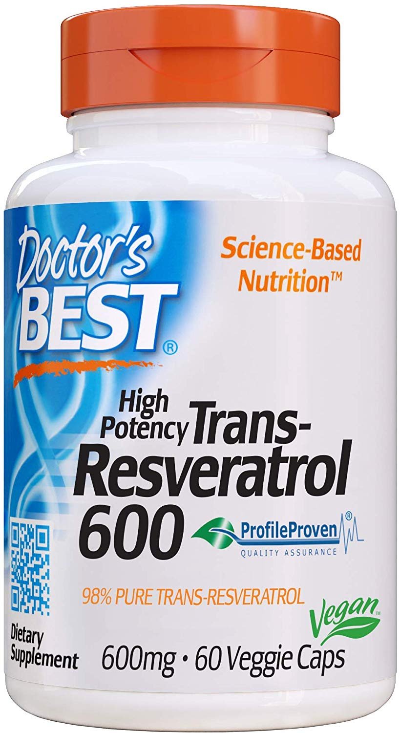 DOCTOR'S BEST trans-resveratrolis 600 mg 60 kapsulių