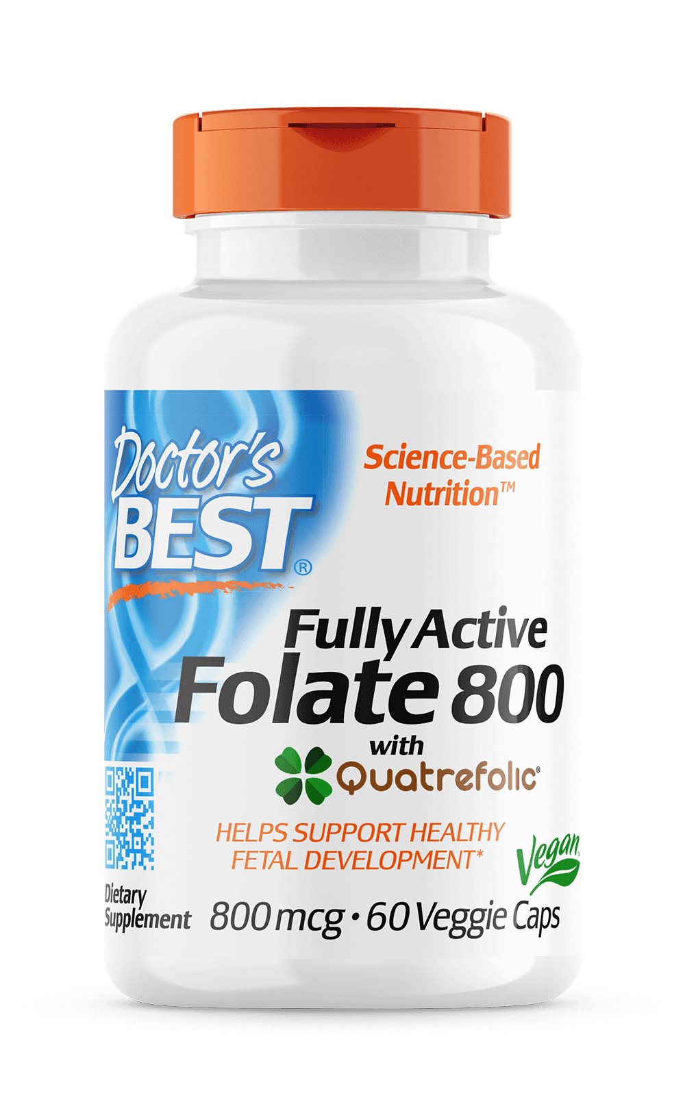 DOCTOR'S BEST Folian Quatrefolic 800 mcg 60 kapsulių
