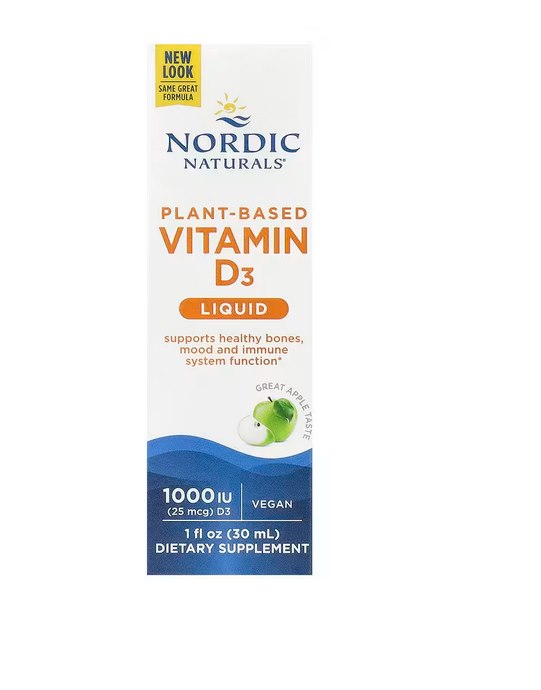 NORDIC NATURALS augalinės kilmės vitamino D3 skystis - vitaminas D3 veganams 30 ml