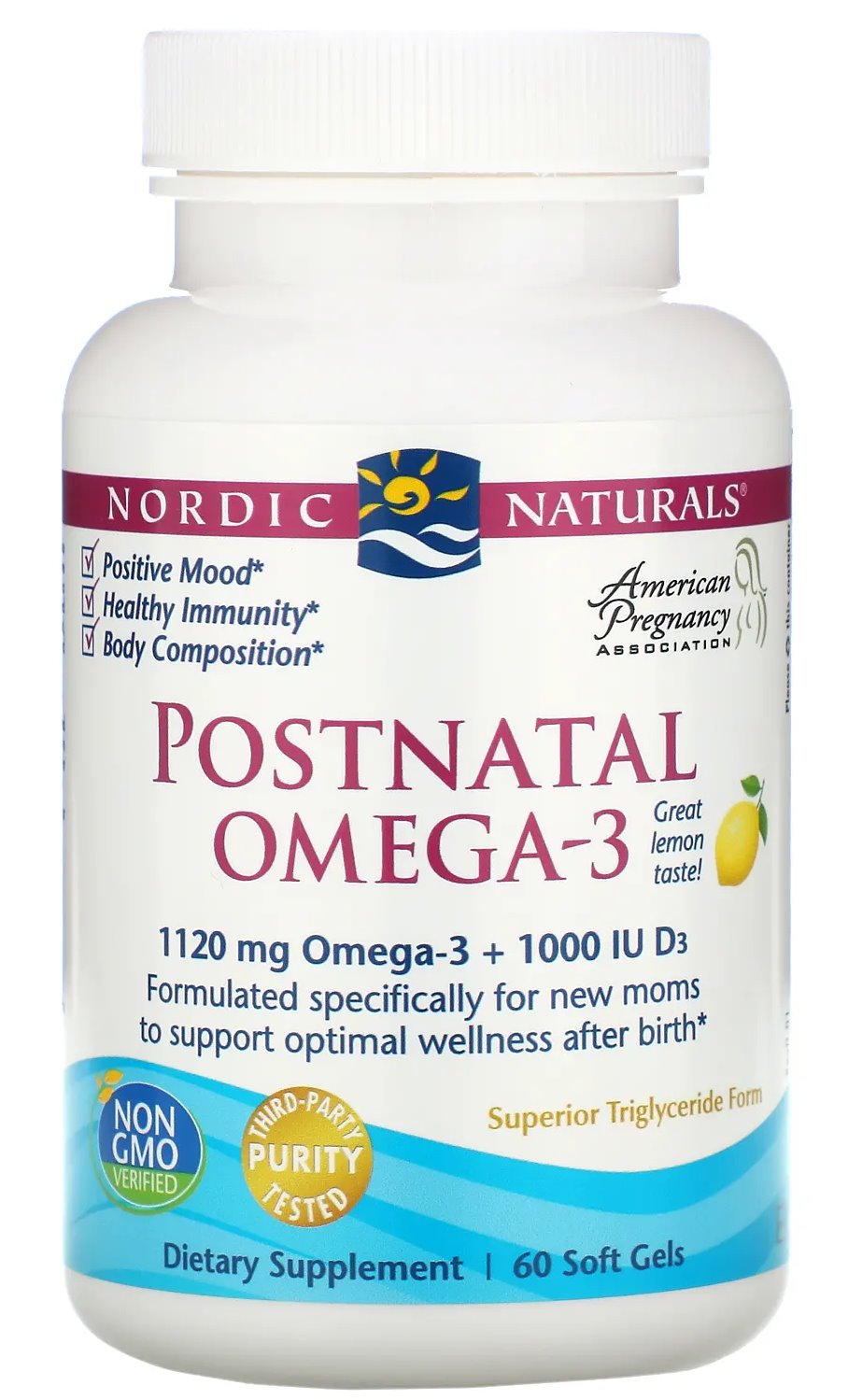 NORDIC NATURALS pogimdyminis Omega-3 60 kapsulių