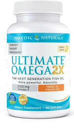 NORDIC NATURALS Ultimate Omega 2X su vitaminu D3 60 kapsulių