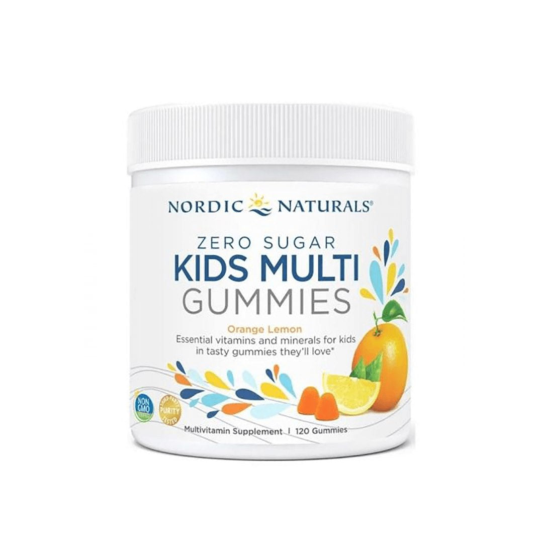 NORDIC NATURALS Vaikams Multi Zero Sugar apelsinų ir citrinų skonio želė 120 tablečių
