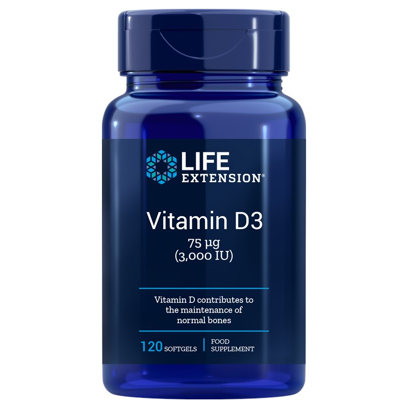 Life Extension Vitaminas D3 3000 TV ES 120 kapsulių