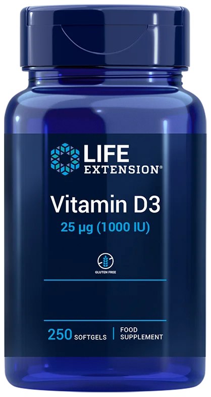 Life Extension Vitaminas D3 1000 TV ES 250 kapsulių