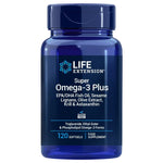 Life Extension Super Omega-3 Plus EPA/DHA su sezamų lignanais, alyvuogių ekstraktu, krilių aliejumi ir astaksantinu ES 120 kapsulių