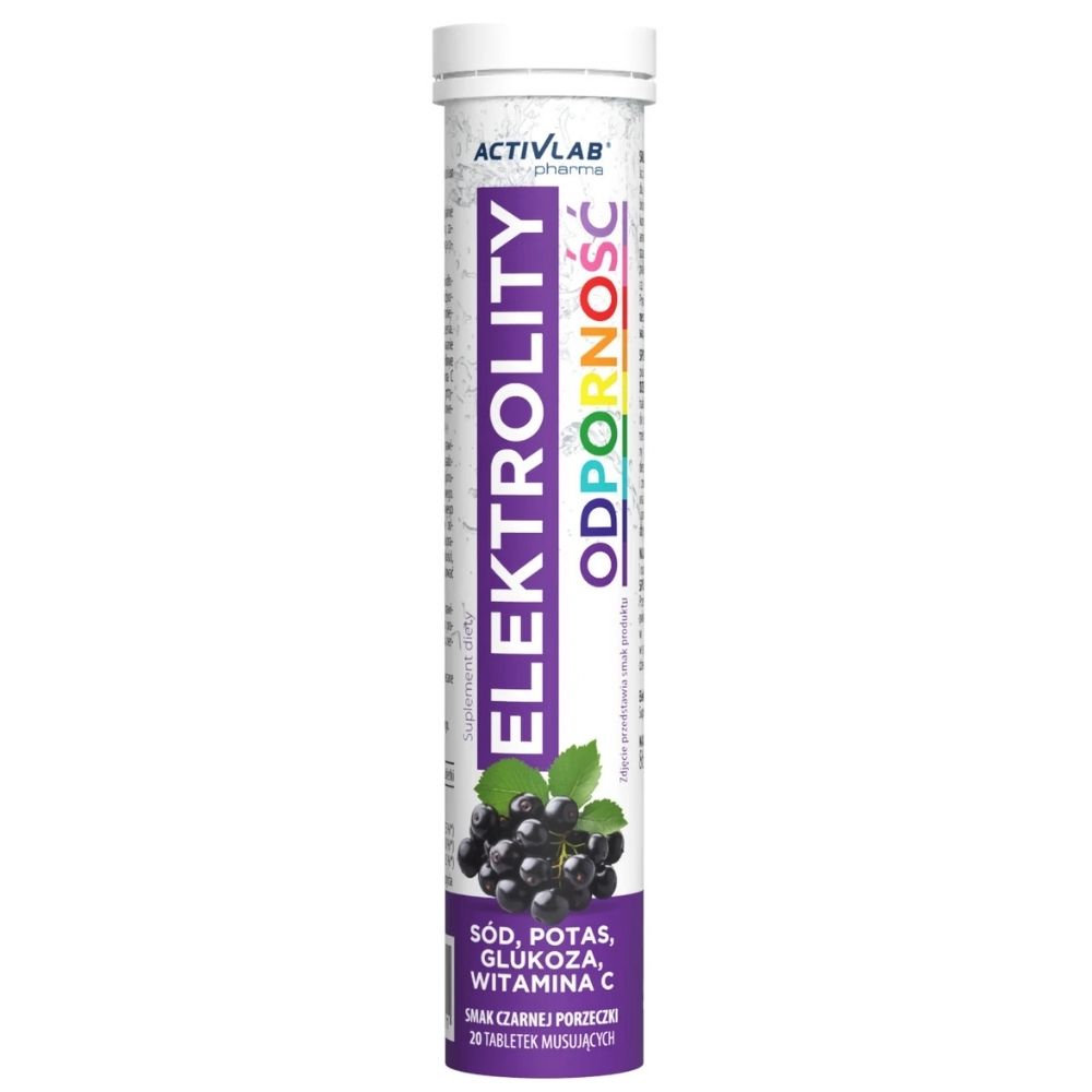 Activlab Pharma Elektrolity Odporność, juodųjų serbentų - 20 putojančių tablečių