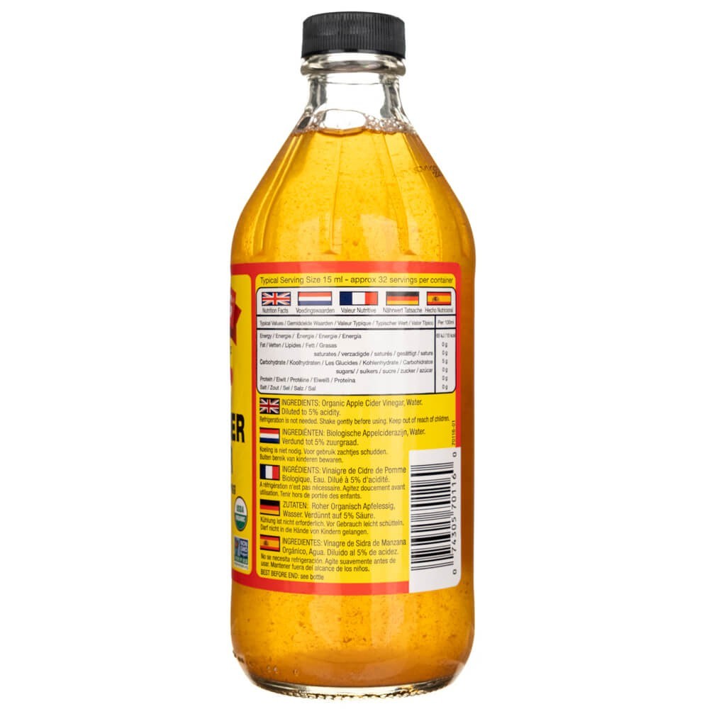 Bragg ekologiškas nepasterizuotas obuolių sidro actas - 473 ml - Magnis.lt