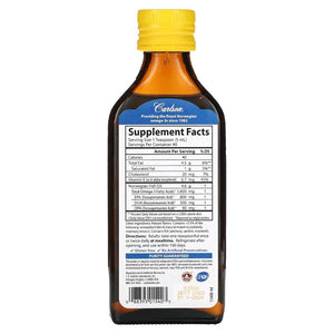 Carlson Labs norvegiški žuvų taukai, 1600 mg Omega-3, citrina - 200 ml