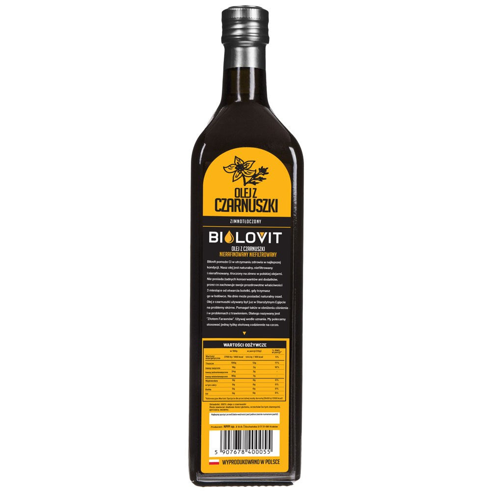 Bilovit Šaltai spaustas juodgrūdžių aliejus - 1000 ml - Magnis.lt