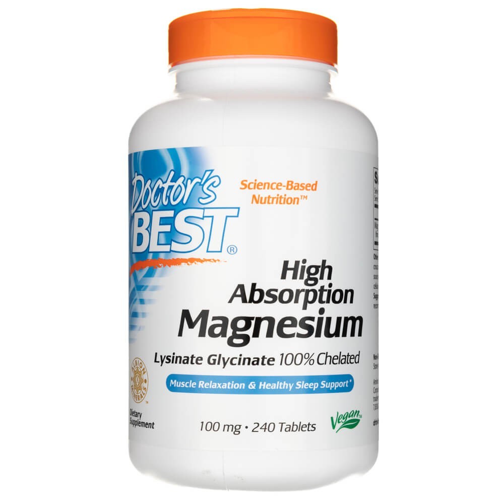 Doctor's Best High Absorption Magnesium 100 mg - 240 tablečių