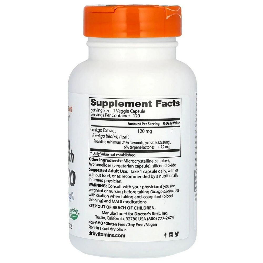 Doctor's Best Gingko biloba 120 mg - 120 kapsulių