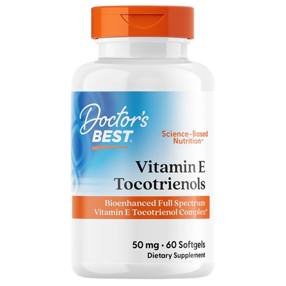 Doctor's Best vitaminas E, tokotrienoliai 50 mg - 60 kapsulių
