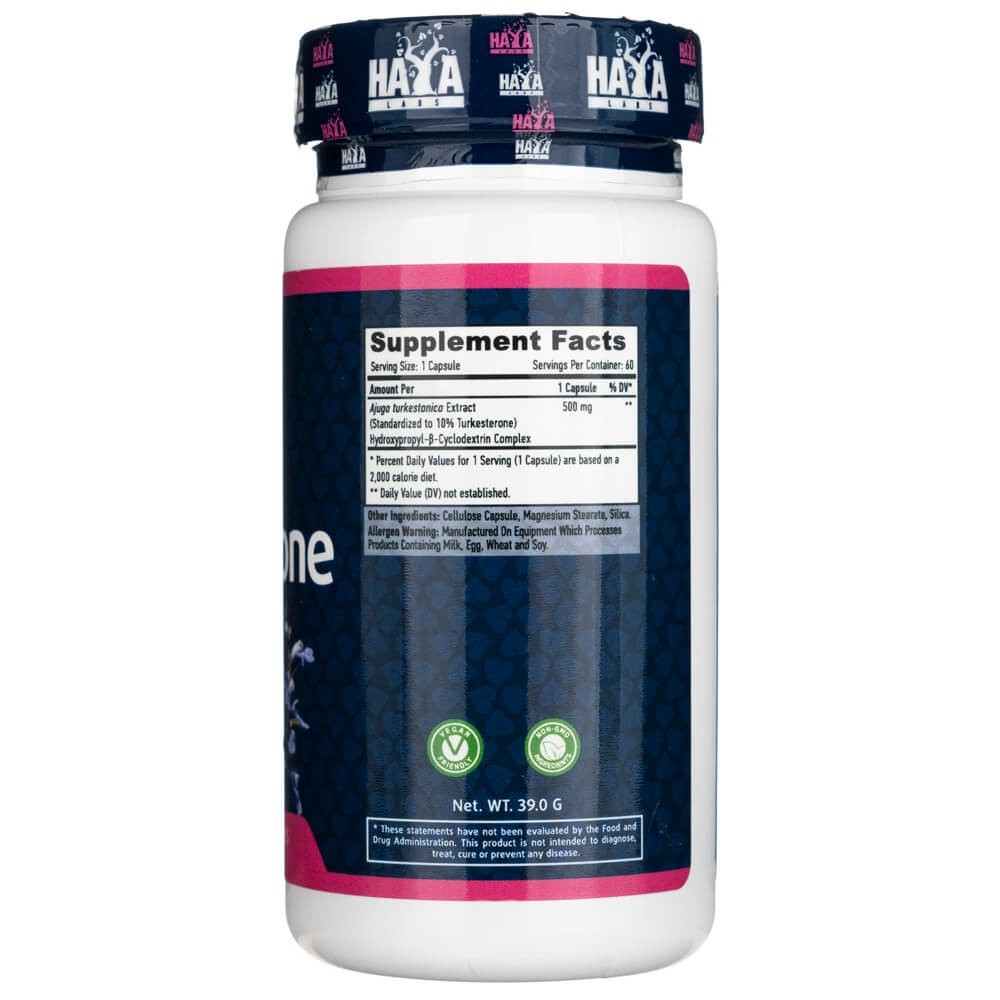Haya Labs turkesteronas 500 mg - 60 kapsulių