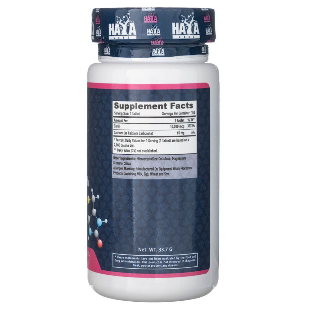 Haya Labs biotinas 10000 mcg - 100 tablečių