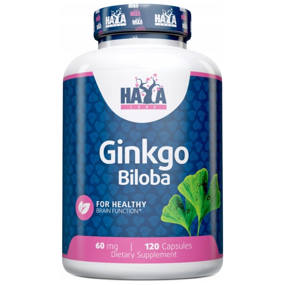 Haya Labs Ginkgo Biloba 60 mg - 120 kapsulių