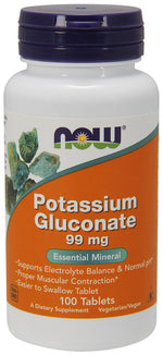 Potassium Gluconate, 99mg - 100 tablets - NOW Foods