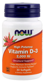 Vitamin D-3, 2000 IU - 30 softgels - NOW Foods