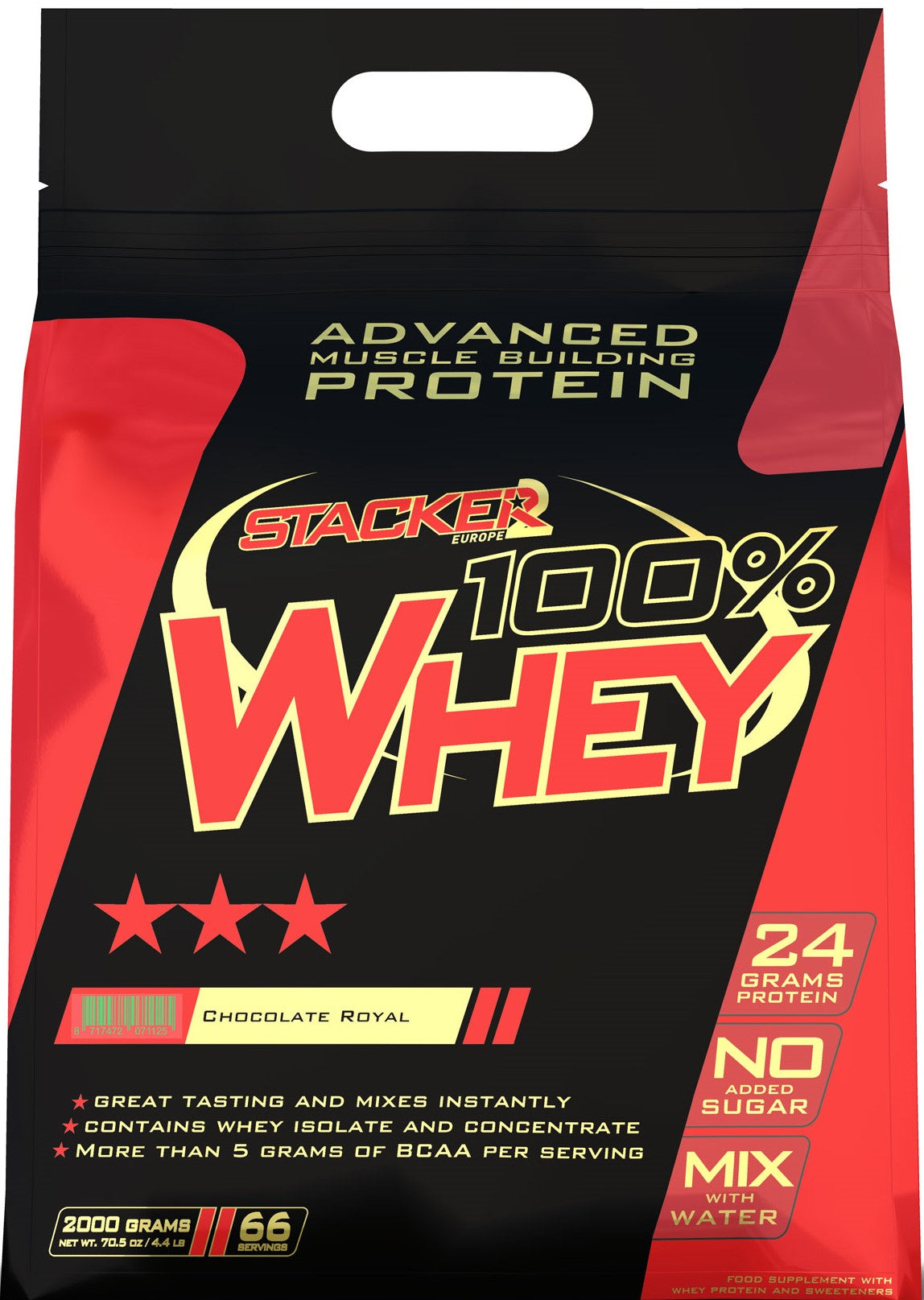 100% Whey, Vanilla - 2000 grams - Stacker2 Europe