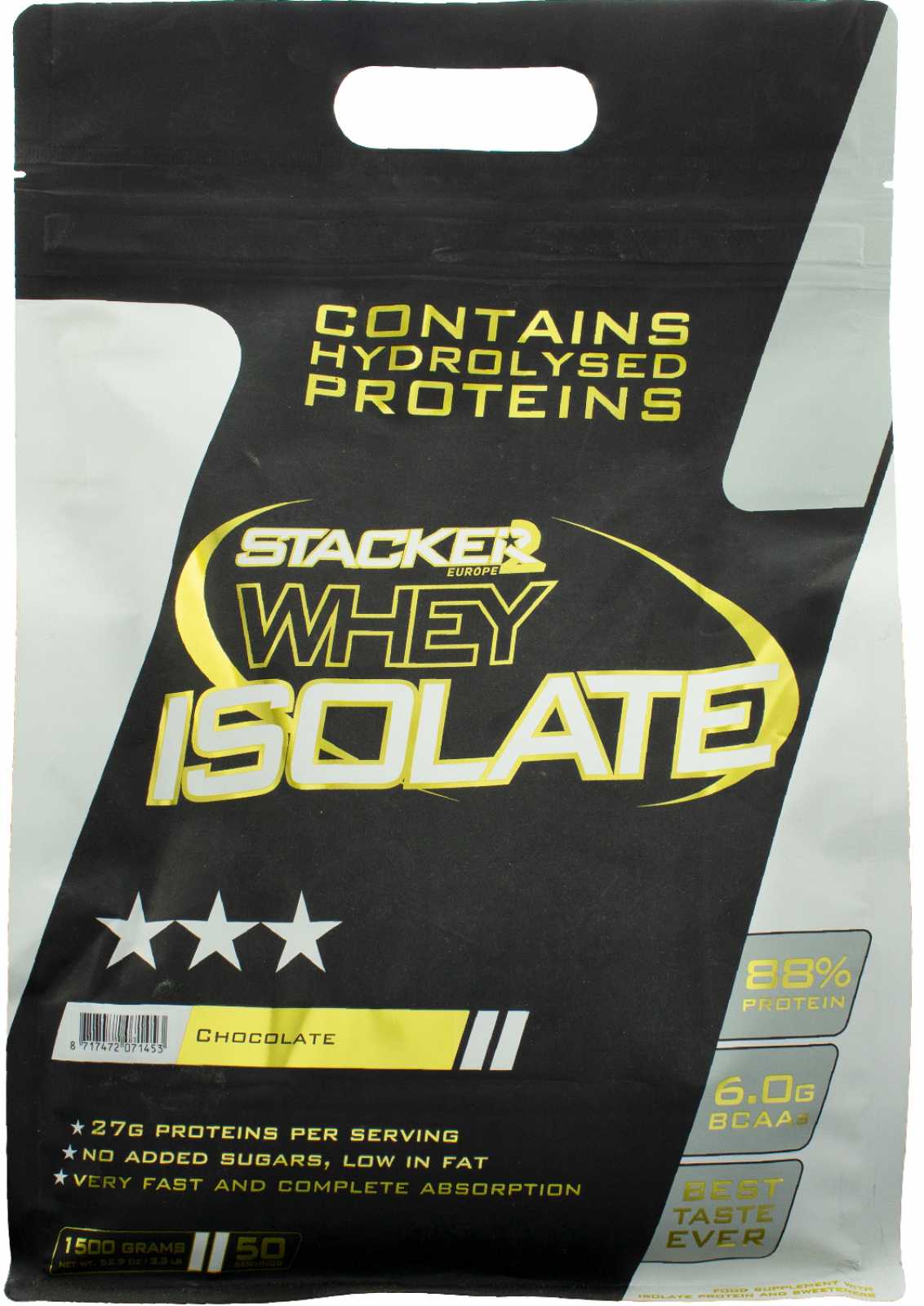 Whey Isolate, Chocolate - 1500 grams - Stacker2 Europe
