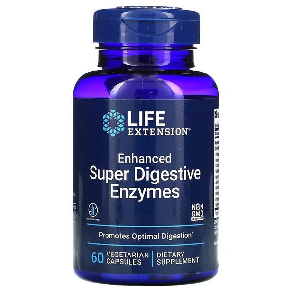 Enhanced Super Digestive Enzymes and Probiotics - 60 vcaps - Life Extension