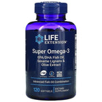 Super Omega-3 EPA/DHA Fish Oil, Sesame Lignans & Olive Extract - 120 softgels - Life Extension