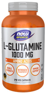 L-Glutamine, 1000mg - 240 vcaps - NOW Foods