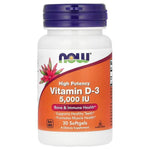 Vitamin D-3, 5000 IU - 30 softgels - NOW Foods