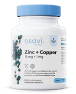 Zinc + Copper, 15mg + 1mg - 60 vegan caps - Osavi
