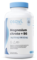 Magnesium Citrate + B6, 375mg + 4.2mg - 180 vcaps - Osavi