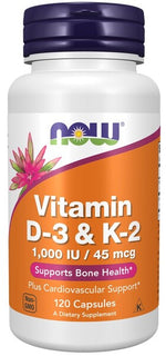 Vitamin D-3 & K-2 - 120 caps - NOW Foods